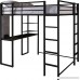 DHP Abode Full-Size Loft Bed Metal Frame with Desk and Ladder Black - B008VHHWMI