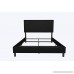 DHP Janford Upholstered Bed with Chic Upholstered Headboard Black Faux Leather Queen - B076HYFVTZ