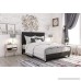 DHP Janford Upholstered Bed with Chic Upholstered Headboard Black Faux Leather Queen - B076HYFVTZ