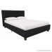 DHP Rose Linen Tufted Upholstered Platform Bed Button Tufted Headboard and Footboard with Wooden Slats Full Size - Black - B07191J3HX