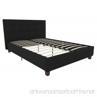 DHP Rose Linen Tufted Upholstered Platform Bed  Button Tufted Headboard and Footboard with Wooden Slats  Full Size - Black - B07191J3HX