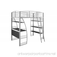 DHP Studio Loft Bunk Bed Over Desk and Bookcase with Metal Frame Twin Gray - B00RHH5176