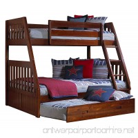 Discovery World Furniture Twin over Full Bunk Bed with Twin Trundle  Merlot - B00T7NQ2DK