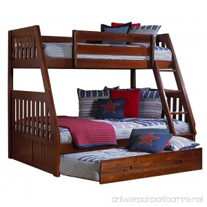 Discovery World Furniture Twin over Full Bunk Bed with Twin Trundle Merlot - B00T7NQ2DK