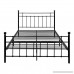 DUMEE  Queen Size Metal Platform Bed Frame with Modern Style Headboard and Footboard Steel Round Slat Mattress Foundation Black - B07CWH5K1J