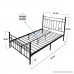 DUMEE  Queen Size Metal Platform Bed Frame with Modern Style Headboard and Footboard Steel Round Slat Mattress Foundation Black - B07CWH5K1J