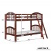 Harper&Bright Designs Twin-Over-Twin Solid Wood Bunk Bed (Walnut) - B0773MKV1D