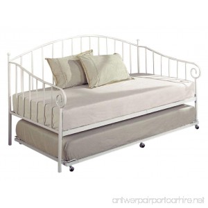 Kings Brand White Metal Twin Size Day Bed (Daybed) Frame With Metal Slats - B008PGCG6C