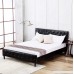 Mecor Upholstered PU Faux Leather Queen Platform Bed Frame with Solid Wooden Slats Support Home Dorm Apartment Black/Queen Size - B07D35QFZN