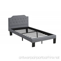 Poundex Bobkona Finely Polyfabric Upholstered Twin Size Bed in Blue Grey - B01MXI8Z4Z