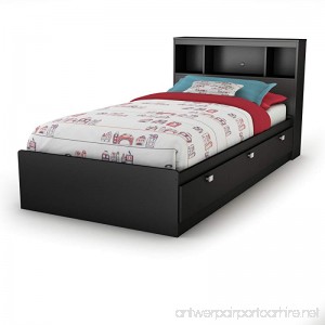 South Shore Spark Twin Storage Bed and Bookcase Headboard Pure Black - B00KXWTY6G