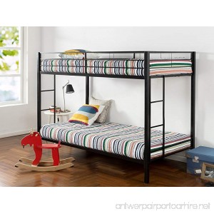 Zinus Easy Assembly Quick Lock Twin over Twin Classic Metal Bunk Bed with Dual Ladders Quick to Assemble in Under an Hour - B06WW5GVR9