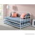 Zinus Florence Twin Daybed and Trundle Frame Set/Premium Steel Slat Support/Daybed and Roll Out Trundle Accommodate/Twin Size Mattresses Sold Separately - B077H7X2LW