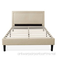 Zinus Upholstered Detailed Platform Bed with Wooden Slats Queen - B014G3IDXM