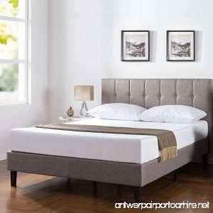 Zinus Upholstered Vertical Detailed Platform Bed in Grey King - B075VB84P3