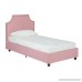 DHP Melita Linen Upholstered Platform Bed with Wooden Slat Support Twin Size - Pink - B01E5CF2YW