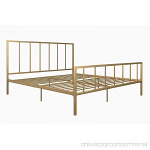 DHP Stella Metal Bed with Sturdy Metal Frame and Slats Gold King - B07BPNR12B