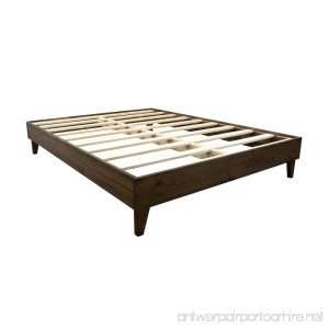 eLuxurySupply Platform Bed Frame - Made in the USA w/100% North American Pine Wood - Solid Mattress Foundation w/Pressed Pine Slats - Tool-Free Assembly - Twin XL - B018KP6XG6