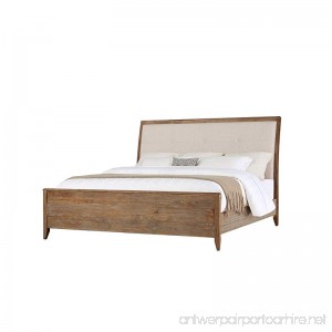 Emerald Home Torino Weathered Brown Bed with Upholstered Headboard Panel King - B06XH4G5C6