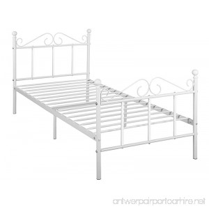 GreenForest Metal Bed Frame Twin Size with Headboard and Footboard Metal Slats Support Platform Mattress Foundation - B07CNRC7ZY
