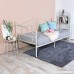 GreenForest Metal Daybed Twin Size with Headboard Metal Slats Support Bed Frame Mattress Foundation (Creamy White) - B07CNQGM85