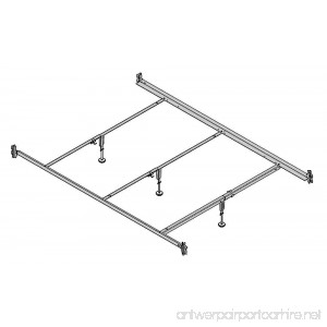 Hospitality Bed Full XL and Queen Size Hook-On Steel Bed Rails With Three Center Supports - B01L2E77GC