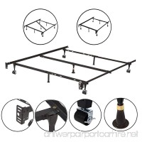 King's Brand Furniture 7-Leg Adjustable Metal Bed Frame with Center Support Rug Rollers and Locking Wheels for Queen/Full/Full XL/Twin/Twin XL Beds - B002PCS0O4