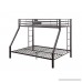 Major-Q Sandy Black Finish Metal Tube Supported Twin XL/Queen Bunk Bed with 2 Side Fixed Ladders & Guard Rail (7038000) - B079YL59QP