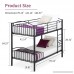Mecor Twin over Twin Bunk Bed-Removable Metal Bunk Bed Frame with Ladder For Kids/Adult Children Bedroom Furniture (Black-Convertible) - B07F64SNYB