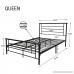 Metal Bed Frame Iron Decor Steel Queen Size with Headboard and Footboard Platform Base Legs Slats Black 633 (Queen) (Queen) - B07D5V19BB