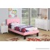 Poundex PU Upholstered Platform Bed Twin Pink - B0183KA3TG