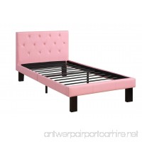 Poundex PU Upholstered Platform Bed  Twin  Pink - B0183KA3TG