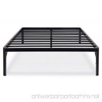 PrimaSleep 18 Inch Tall Metal Bed Frame with Round Edge Steel Slat NON-SLIP Mattress Platform Foundation APS Full Black - B06X9675CF