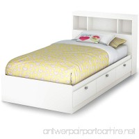 South Shore Spark Twin Storage Bed and Bookcase Headboard Pure White Twin Pure White - B00KXWTY7A