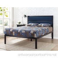 Zinus 16 Inch Platform Bed/Metal Bed Frame/Mattress Foundation with Tufted Navy Panel Headboard/No Box Spring Needed/Wood Slat Support  Full - B075FF7BZH