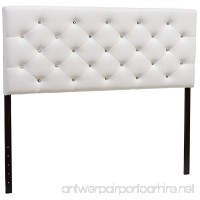 Baxton Studio Viviana Modern & Contemporary Faux Leather Upholstered Button Tufted Headboard  Full  White - B016OQQMTG
