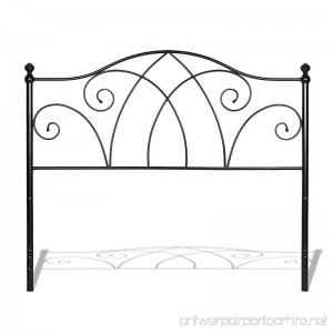 Deland Metal Headboard with Curved Grill Design and Finial Posts Brown Sparkle Finish King - B00719COFM