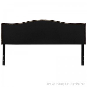Flash Furniture Lexington Upholstered King Size Headboard with Decorative Nail Trim in Black Fabric - B0797NMTL8