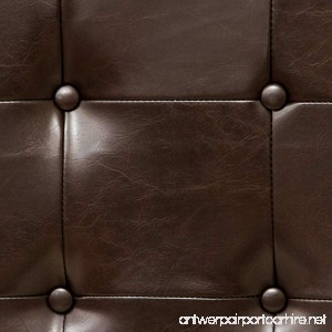 Lansing King to Cal King Adjustable Brown Tufted Leather Headboard - B00QSIK90E