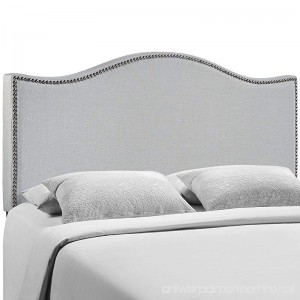 Modway Curl Upholstered Linen Headboard Queen Size With Nailhead Trim and Curved Shape In Sky Gray - B00O8WMPSG