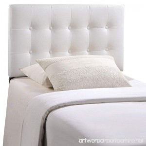Modway Emily Upholstered Tufted Button Fabric Twin Size Headboard In White - B00MUM0GNC
