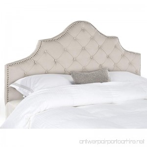 Safavieh Arebelle Taupe Linen Upholstered Tufted Headboard - Silver Nailhead (King) - B00OPY7FIM