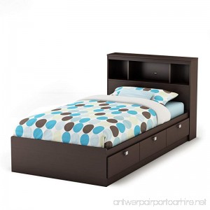 South Shore Cakao Twin Storage Bed and Bookcase Headboard Chocolate - B00KXWTY7K