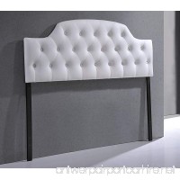 Wholesale Interiors Baxton Studio Morris Modern and Contemporary Faux Leather Upholstered Button-Tufted Scalloped Headboard  Full  White - B011EU9XSE