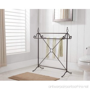 Quilt Rack Free Standing In Bronze Color Made of Metal With Stylish Design Will Help You Organize Your Bedroom - B078RMHXJG