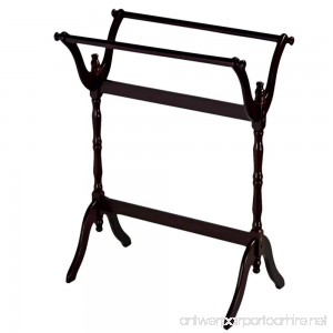 Quilt Racks Free Standing Wood Contemporary Cherry Rustic Simple Traditional Two Bar Scroll Rack & E-Book - B07DP1GN3M